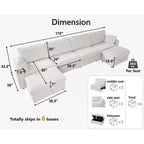 Canapé d'angle modulaire en velours côtelé Dyonery avec housses lavables