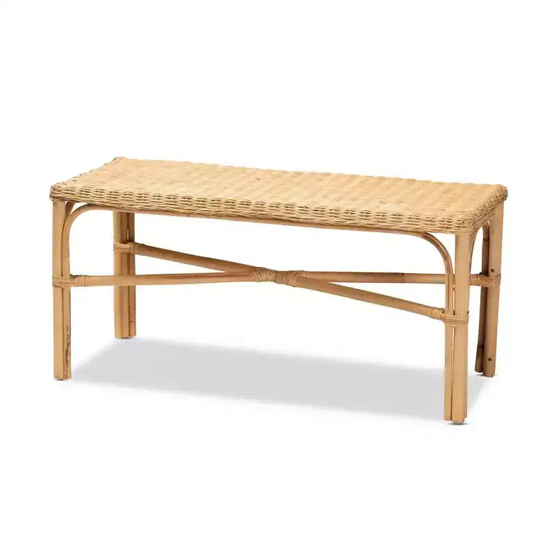 Banc d'appoint en rotin Cacaban naturel/marron - bali & pari : Fabriqué à la main, mobilier d'intérieur, siège d'entrée
