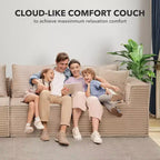 Canapé modulaire sectionnel nuage 107/137, canapé sans armature à assise profonde, canapés de sol confortables convertibles avec poufs et mousse à mémoire de forme