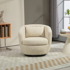 Fauteuil club pivotant rembourré avec rangement, chaise d'appoint moderne pour salon, chambre, bureau ou coin lecture