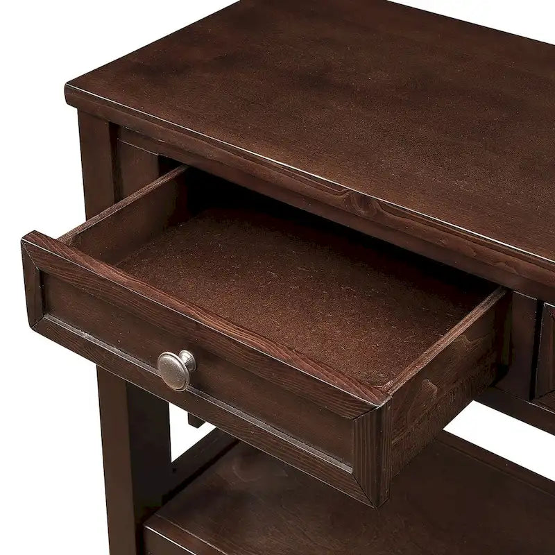 Console avec 4 tiroirs et une étagère de rangement