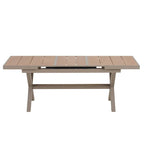 Ensemble de salle à manger extérieur extensible 7 pièces avec table extensible et 6 chaises avec accoudoirs