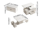 Table basse relevable pliable avec 4 tabourets et rangement
