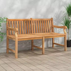 vidaXL Banc de jardin en teck massif Mobilier de terrasse d'extérieur