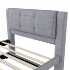 Lit plateforme tapissé Merax de taille standard avec lit gigogne