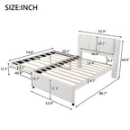 Lit plateforme tapissé Merax de taille standard avec lit gigogne