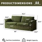 Canapé Dyonery 86 Cloud, assise profonde et accoudoirs larges, cadre robuste, design ergonomique respirant