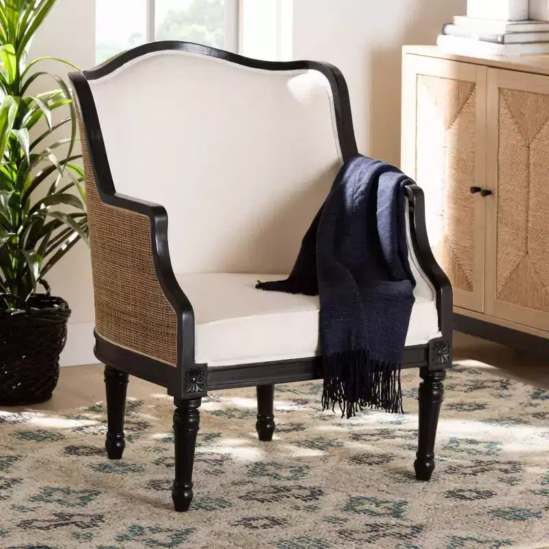 Fauteuil d'appoint en tissu et bois Elizette de Bali & Pari