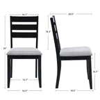 Lot de 4 chaises de salle à manger en bois à dossier à lattes