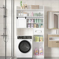 Meuble de Rangement Sur Pied Pour Toilettes avec Cadre en Métal et Étagères de Rangement, Organiseur de Salle de Bain avec Étagères Réglables