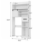 Meuble de Rangement Sur Pied Pour Toilettes avec Cadre en Métal et Étagères de Rangement, Organiseur de Salle de Bain avec Étagères Réglables
