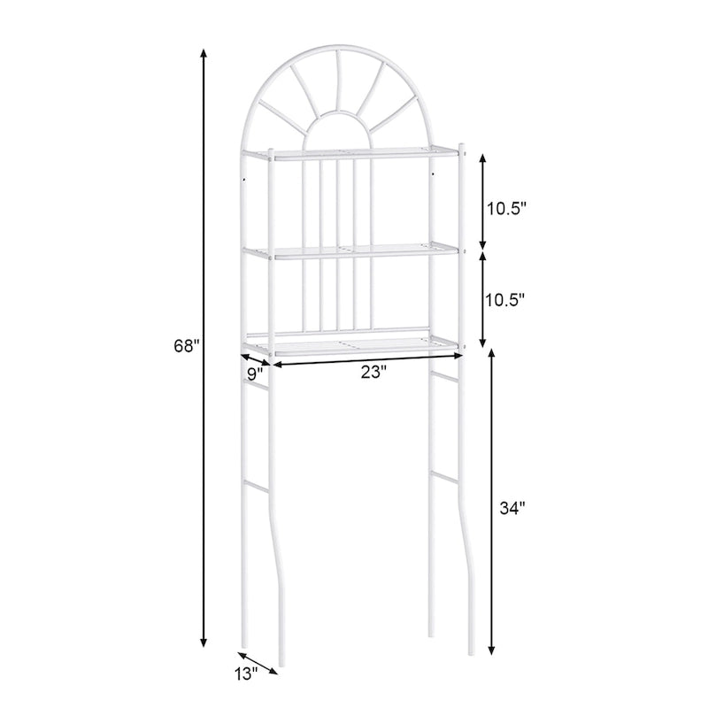 Étagère de salle de bain 3 niveaux au-dessus des toilettes, rangement de serviettes, gain de place
