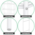 Étagère de salle de bain 3 niveaux au-dessus des toilettes, rangement de serviettes, gain de place