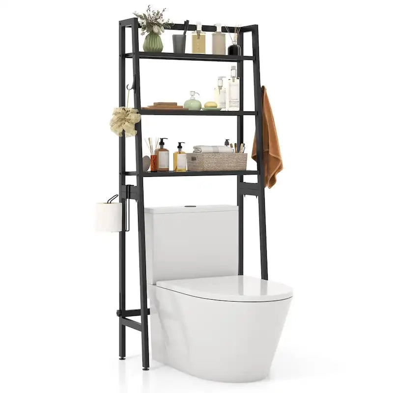 Étagère de rangement 3 niveaux au-dessus des toilettes avec réglable