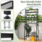Étagère de rangement 3 niveaux au-dessus des toilettes avec réglable