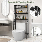 Étagère de rangement 3 niveaux au-dessus des toilettes avec réglable