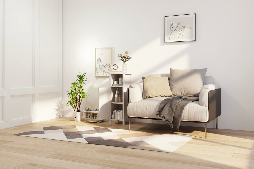 Meuble de rangement de salle de bain sur pied avec porte simple
