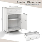 Meuble de Rangement Salle de Bain Autoportant Grand Tiroir avec Étagère Réglable