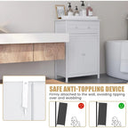 Meuble de Rangement Salle de Bain Autoportant Grand Tiroir avec Étagère Réglable