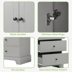Armoire de rangement à 2 portes et 4 tiroirs pour salle de bain ou bureau
