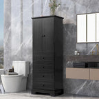 Armoire de rangement à 2 portes et 4 tiroirs pour salle de bain ou bureau