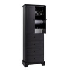Armoire de rangement à 2 portes et 4 tiroirs pour salle de bain ou bureau