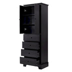 Armoire de rangement à 2 portes et 4 tiroirs pour salle de bain ou bureau