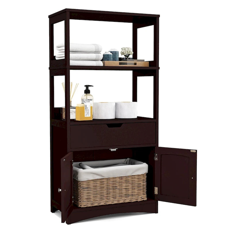 Meuble de rangement de salle de bain avec tiroir Étagère Armoire Meuble bas - Voir détails