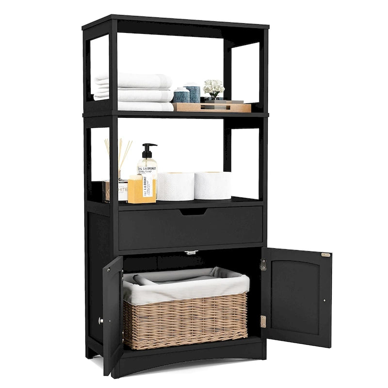 Meuble de rangement de salle de bain avec tiroir Étagère Armoire Meuble bas - Voir détails