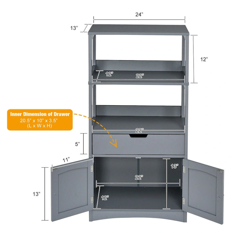Meuble de rangement de salle de bain avec tiroir Étagère Armoire Meuble bas - Voir détails