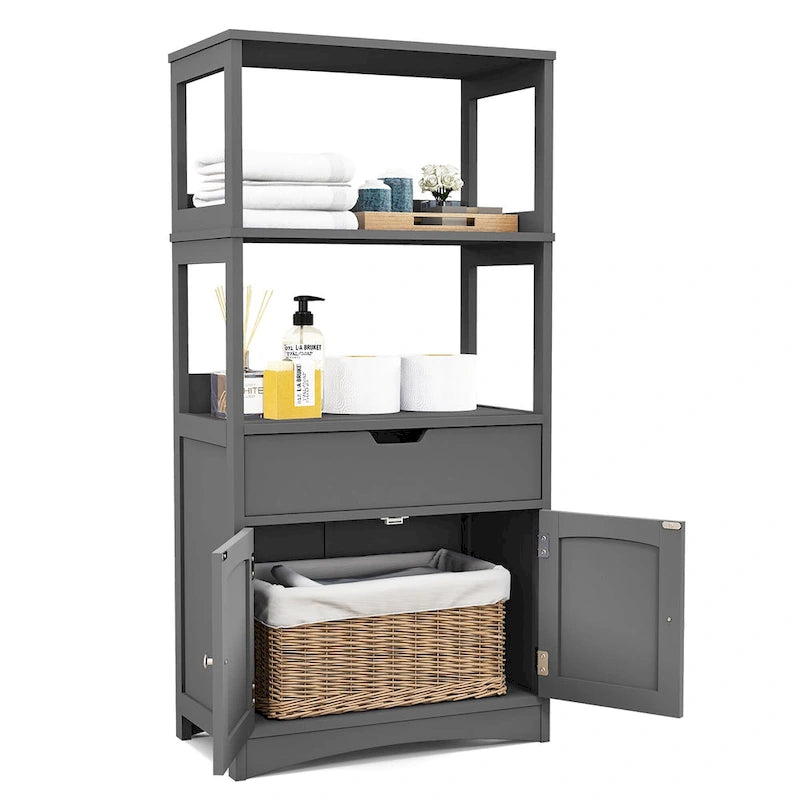 Meuble de rangement de salle de bain avec tiroir Étagère Armoire Meuble bas - Voir détails