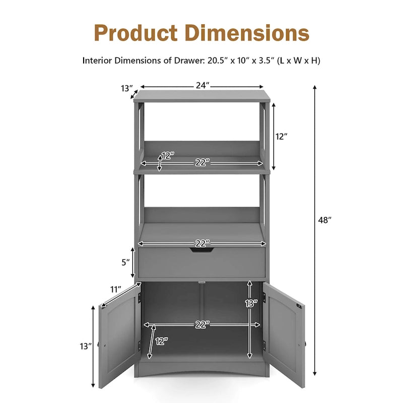 Meuble de rangement de salle de bain avec tiroir Étagère Armoire Meuble bas - Voir détails