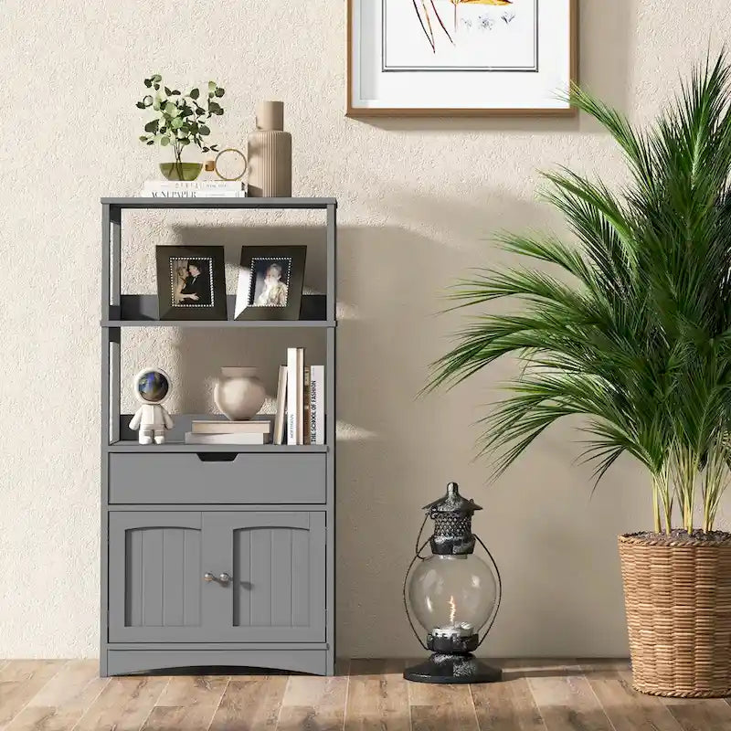 Meuble de rangement de salle de bain avec tiroir Étagère Armoire Meuble bas - Voir détails