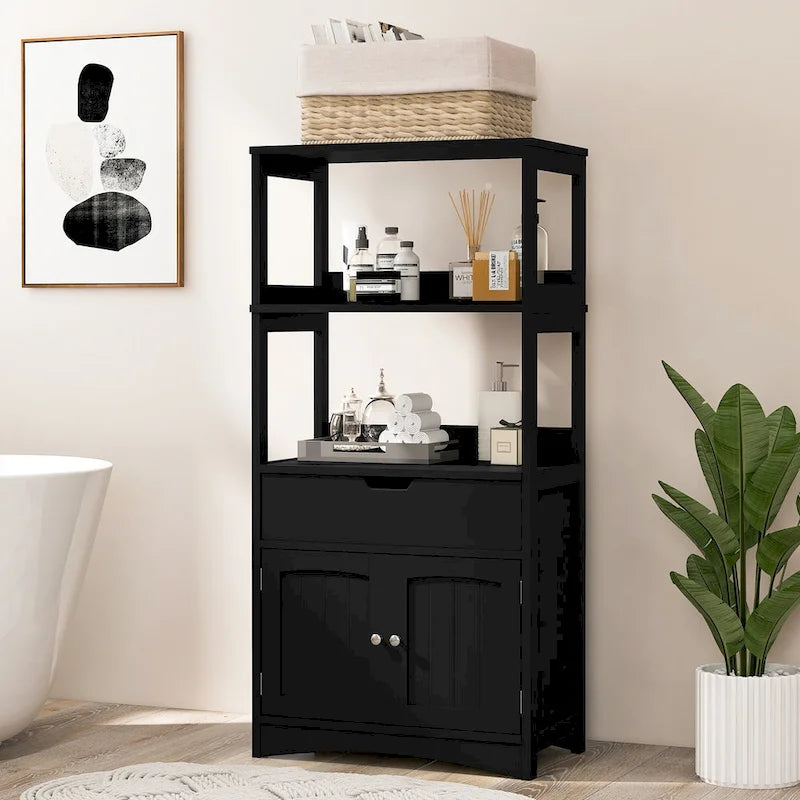 Meuble de rangement de salle de bain avec tiroir Étagère Armoire Meuble bas - Voir détails