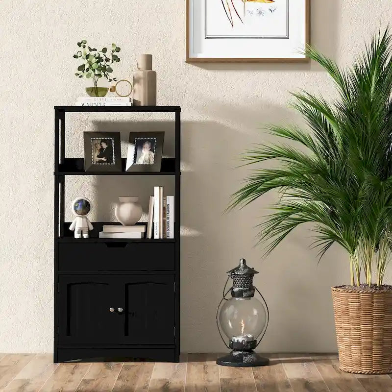Meuble de rangement de salle de bain avec tiroir Étagère Armoire Meuble bas - Voir détails