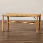 Banc d'appoint en rotin Cacaban naturel/marron - bali & pari : Fabriqué à la main, mobilier d'intérieur, siège d'entrée