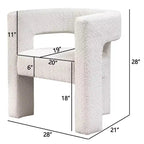 Ensemble de 2 fauteuils rembourrés en tissu bouclette à accoudoirs carrés de 71 cm de large - Kinwell