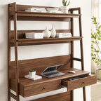 Bureau avec bibliothèque et tiroirs de rangement