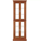 Vitrine, meuble vitrine avec 6 étagères réglables et portes en verre trempé, meuble haut pour salon, chambre à coucher