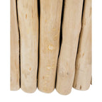 Table basse en teck massif marron naturel rond en forme de fagot de branches par East at Main