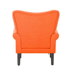 Fauteuil d'appoint moderne Erommy, fauteuil à dossier haut, canapé simple en tissu rembourré avec boutons et pieds en bois pour salon