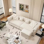 Canapé-lit gigogne 3-en-1 King Size Whisen Velvet et canapé convertible avec pouf mobile, design capitonné