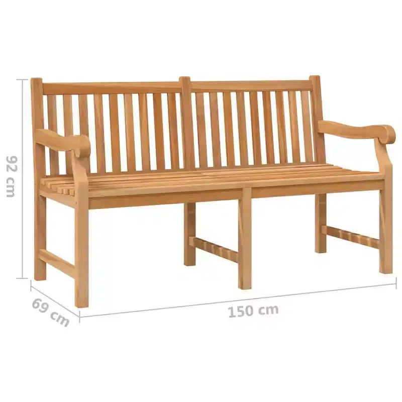 vidaXL Banc de jardin en teck massif Mobilier de terrasse d'extérieur