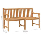 vidaXL Banc de jardin en teck massif Mobilier de terrasse d'extérieur