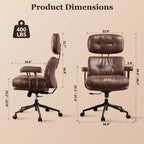 Fauteuil de bureau de direction inclinable et ergonomique HOMLUX avec support lombaire et cervical confortable