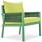 Ensemble de mobilier de patio 4 pièces, ensemble de conversation de jardin extérieur avec table en verre trempé, sièges profonds et coussins épais