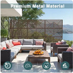 MAYEERTY Paravent en Acier Galvanisé Diviseur d'Intérieur et d'Extérieur Paravent Décoratif Autoportant pour Balcon Jardin 1 pièce
