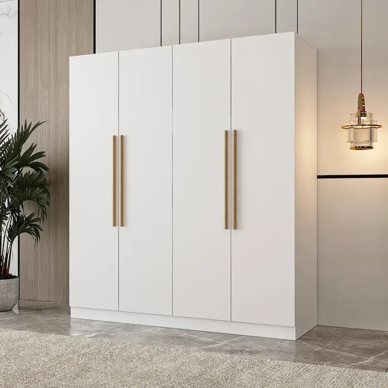 Armoire de rangement moderne sur pied en bois massif avec étagères