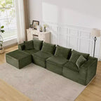 Canapé modulaire sectionnel nuage 107/137, canapé sans armature à assise profonde, canapés de sol confortables convertibles avec poufs et mousse à mémoire de forme