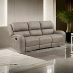 Canapé inclinable manuel double Patsy 85 pouces, microfibre marron à dossier capitonné